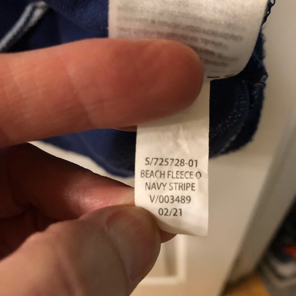 ☀️ Old Navy Short Sleeve Striped Slub Knit Terry Hoodie Size XL - Picture 7 of 11